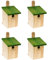 4 x Nistkasten Natur für Blaumeisen & kleine Meisenarten aus Holz -wetterfest, Vogelhaus für Meisen, Nisthilfe mit 32 mm Einflugloch Vogelhaus Meisenkasten Nisthöhle …