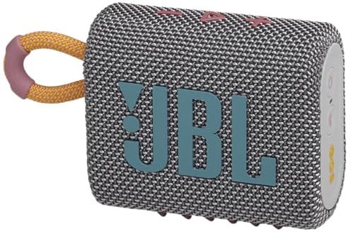 JBL Go 3: Portable Speaker with Bluetooth, Builtin Battery, Waterproof and Dustproof Feature Gray JBLGO3GRYAM