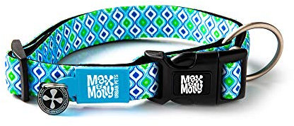 Max Molly | Gotcha! Smart ID Retro Halsband - Hundehalsband Verstellbare Größe: XS - L, Verschiedene Designs (Blau, XS)