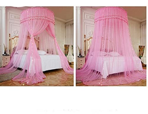 FEWIHIWEAS Dreitürige Sommer Kinder Bettwäsche Moskitonetz Romantisches Baby Mädchen Rundes Bett Moskitonetz Bettdecke Betthimmel Für Kinderzimmer-E