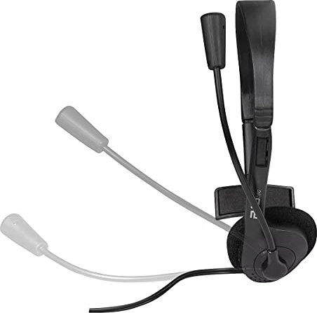BIGtec Auriculares de PC con micrófono mono 1 conector jack de 3,5 mm, ligero, ajustable, brazo micro flexible, control de volumen, cable de 1,8 m, ordenador, portátil, juegos, oficina, hogar, oficina