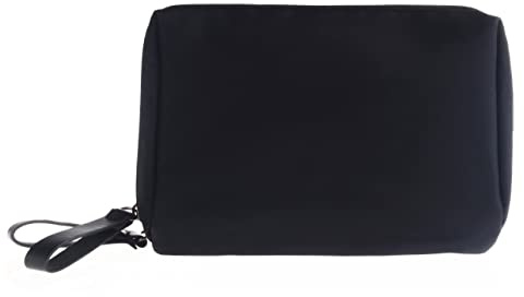 Taishou Kleine Make-up-Tasche für Geldbörse, tragbar, wasserdicht, Kosmetiktasche, Reise-Make-up-Tasche für Mädchen und Frauen, Quadratisch, All black,