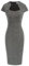 GRACE KARIN Damen Flügelärmel Vintage Wackelkleid Bleistift & Schößchen, Tweed-Grau, L
