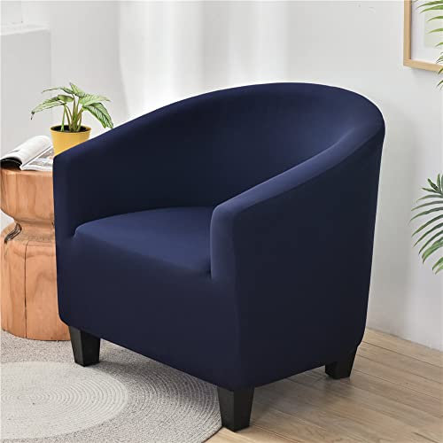 FANSU Sesselschoner Sesselbezug Sofabezug, Einfarbig Tub Chairs Sesselhussen mit Armlehne, Sesselüberwurf für Clubsessel Loungesessel Cocktailsessel (Marine)
