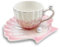 HolaJia Set di tazze e piattini, tazze da tè in ceramica, 250 ml (rosa sfumato)
