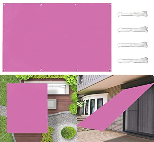 CHBIN Sonnenschirm Segel Sonnenschutz Netz 4.5x6M Sonnenschutz UV Schutz Wasserabweisend Balkonabdeckung Sichtschutz Balkon inkl Befestigungsseile Für Garten Balkon, Pink Lila, 22173