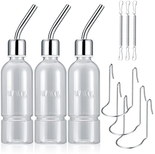 3 Stück Hängende Haustiere Wasserflaschen, 180ml Hängende Automatischer Haustiere Wasserflaschen, Hasentrinkflaschen, Wasser Feeder Haustier Wasserfütterungsflasche für Kaninchen Haustiere