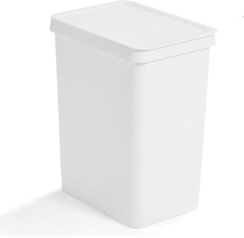 AC – Cubo de Basura NEUS – Cubo para el hogar – Plástico resistente – Ideal para el almacenamiento y orden – 28 Litros – Color Blanco