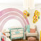 funlife Wandtattoo Regenbogen Groß 222x118cm, Selbstklebend Pastell Regenbogen Wand Kinderzimmer, Fabric Regenbogen Wandtatto für Babyzimmer Schlafzimmer, Rechter Halbregenbogen kinderzimmer deko