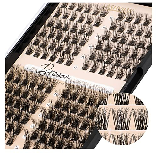 LASHVIEW 144 Pcs Cluster Lashes DIY Cluster Wimpern Extensions Mega Volumen Wiederverwendbare Individual Lashes Cluster Superdünnes Band & Weich(Volumen,C-10-16mix)