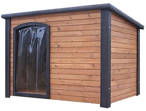 Großes Holzversteckhaus, Katzenhaus Outdoor Winterfest, Hundehütte Outdoor Winterfest, Hundehütte Isoliert ( Color : Black , Size : XL-0.8mm )