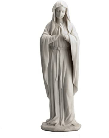 Veronese Design 29,5 cm Jungfrau Maria die gesegnete Mutter Kunstharz Statue Marmor Weiß Finish