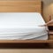 Spannbettlaken für Doppelbett, Naturfaser Fadenzahl 400 aus Bambus-Viskose, 1 Spannbetttuch, seidiges Hotel-Bettwäsche, 20,3 cm bis 40,6 cm tiefe Tasche (Weiß, Doppelbett)
