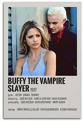 BLUDUG Buffy-the-Vampire-Slayer-Film-Posterdruck, abstraktes Bauernhaus-Galerie, ästhetische Raumdekoration für Schlafzimmer, Badezimmer, ungerahmt, 20 x 30 cm