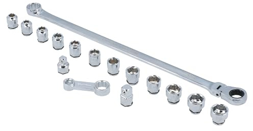 Laser 8662 Extra Long Flexible Ratchet Wrench/Socket Set 16pc