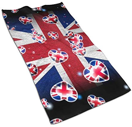 BeNtli Toallas de Mano, Toalla de baño de la Bandera de Inglaterra Toallas de Cara Suaves de Microfibra 40 × 70 CM para baño Gimnasio