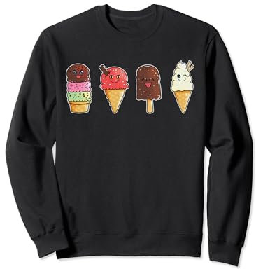 Helado Retro Comer Palo De Madera Cuchara De Helado Cono De Sudadera