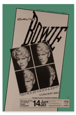 Spreadshirt David Bowie Serious Moonlight Konzert Ticket Poster 40x60 cm