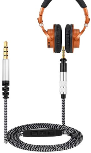 V-MOTA Kopfhörerleitung, kompatibel mit Audio-Technica ATH-M40X ATH-M50x ATH-M60X ATH-M70x Headset (nicht passend für ATH-M50X BT) (1 Stück) (Drive-by-Wire-Mikrofon 1,5 m)