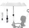 Nakazawa Detachable Baby Pram parasol,Clip On Pram umbrella with Free Umbrella Handle, 360° adjustment(White)