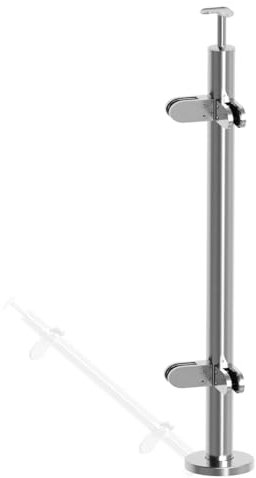 110cm Poteau de Garde-corps en Verre avec Pince Poteaux de Balustrade en Acier Inoxydable 304 pour Terrasse Marches Balcon Piscine D'escalier Balustres (Color : Corner Post, Size : 130cm/51in)