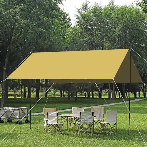 Sonnensegel für Balkon Garten 1.5 x 3.4 m, Sunsail Sonnensegel 98% Uv-Schutz mit Öse Sonnensegel Balkon mit Ösen Und Befestigungsseile, Sandgelb