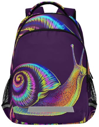 Mnsruu Schnecken-Rucksack für Jungen, Mädchen, Kinder, Grundschule, Büchertasche, Reiserucksack, Laptoptasche, B740, 29.5x17.5x42.5cm