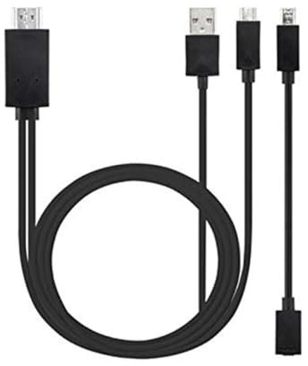 Pineeseatile Universal Android Phone MHL Micro USB to HD 1080P HD TV Cable Adapter - Black Mobile phone hang rope