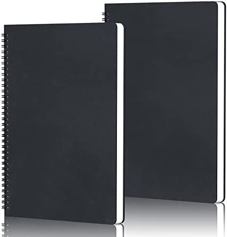 Yarotm Notizbuch B5 Dotted - 2 Stück Notizblock Spiralbindung - 100GSM Gepunktet Tagebuch B5-26x18.5cm 120 Seiten Notizheft Spiralblock - Notebook B5 Reisetagebuch, Schwarz