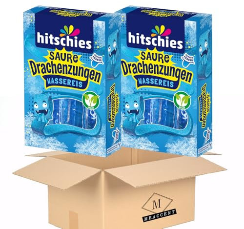 2x Hitschies Saure Drachenzungen Wassereis Blau Set Hitschler 2x400ml (800ml) by MBaccent + MBAccent Sticker