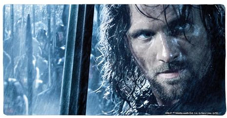 The Lord of The Rings Aragorn Character Large Gaming Mouse Pad Desk Mat with Stitched Edges, Non-Slip Base for Gamer, Home and Office, 31.5 x 15.7