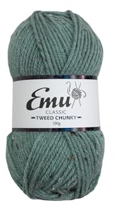 Emu Classic Tweed Chunky Acrylic Blend Yarn 100g Ball 150m, Moss - 007