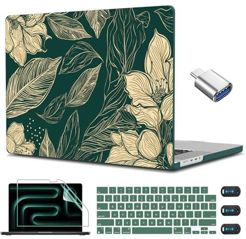 CISSOOK Compatible with MacBook Pro 14 inch 2024 2023 2022 2021 Release M4 M3 M2 M1 Chip A3112 A3185 A3401 A2918 A2992 A2779 A2442 Model, Hard Shell Case with Keyboard Cover&Screen Protector, Pink Bow