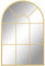 HOMCOM Miroir Mural arqué 91 x 60 cm, Miroir verrière Arche Style Industriel, Miroir de fenêtre arqué avec Cadre métallique, pour Salon, Chambre, Couloir, doré