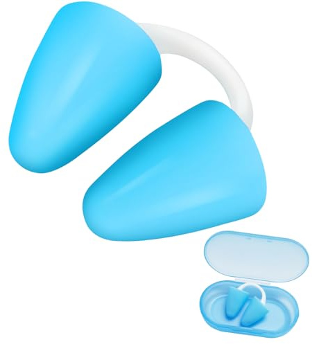 YEAMLTE Nadar Nariz Plug, Pinza Nariz Natación Adulto Niños, Pinzas Natacion Nariz, Protector Nariz Silicona Tapón Nariz, Clip de Nariz para Natación con Caja, para Principiantes