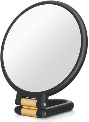 AUHLYZR Miroir grossissant 30x avec poignée, Double Face grossissement 30X/1x, Facile à Transporter, Pliable pour Le Maquillage, beauté de précision (Noir)