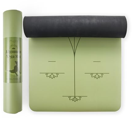 Myga Extra Large Yoga Mat with Alignment Lines – 6mm Thick Non-Slip Yoga Mat for Pilates & Fitness – Eco-Friendly, Durable & Sweat-Resistant for Home & Gym – 195x68cm