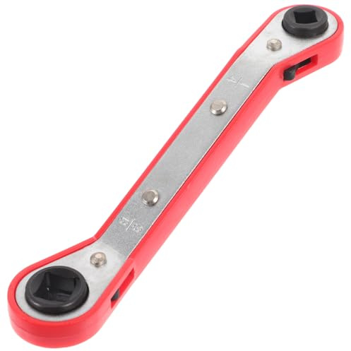 Warmhm Double Ended Ratchet Wrench Tool for Air Conditioning Valves Reversible Spanner for Refrigeration Equipment Maintenance Cold Storage Repair 1/4 3/8 5/16 3/16 Bend Wrench