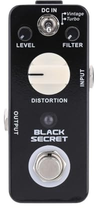 Wzxksoac Secret Mini Distortion Electric Guitar Pedal Boost Pedal Guitar Pedal Black True Bypass Effect Pedal