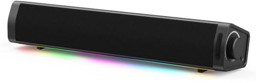 ADELGO PC Lautsprecher USB für Desktop, Monitor, Laptop | USB-betrieben Typ C, Portable Computer Boxen mit RGB, Plug and Play - Schwarz