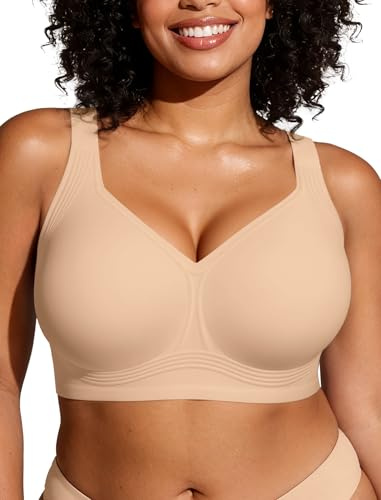 Adisputent Seamless Jelly Bras for Women Wireless Supportive, Skin, L
