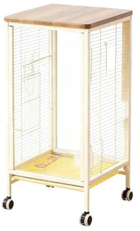 HDICUHNANU Vogelkäfig Voliere Indoor Outdoor Metall Vogelkäfig Mit Rädern Große Wange Conures Tauben Papagei Papageienkäfig(Brown)