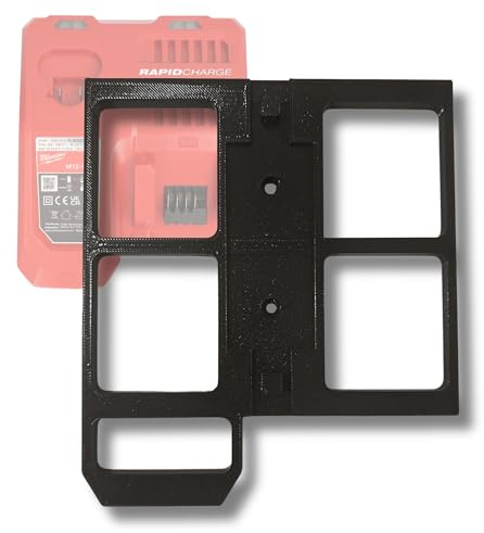 Wall Mount for Milwaukee M12 M18 Combo Battery Charger – Holder Bracket for Rapid Charger – Tool Cart & Workshop Organizer 48-59-1812