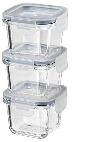 Bobzo Glass Meal Prep Containers with Lids – 180ml Airtight & Leakproof Small Meal Storage Boxes – Stackable Glass Meal Containers for Microwave, Oven & Freezer – Meal Prep Set (3 Pack)