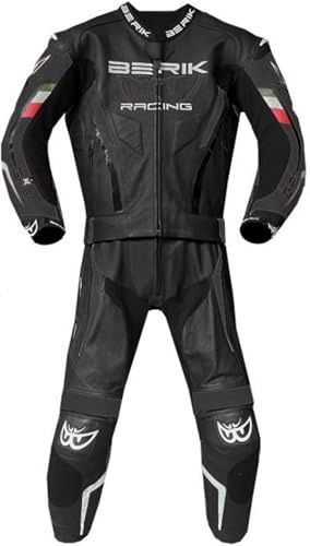 Berik Finthal 2-Teiler Motorrad Lederkombi, schwarz/weiß, 56