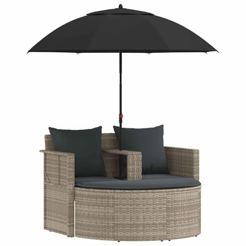 vidaXL Garten-Sofa 8 STK. Poly-Rattan Hellgrau und Dunkelgrau