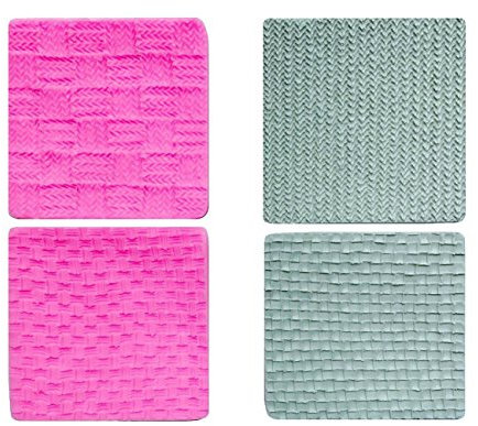WElinks Dekormatte, Silikon, Spitze-Muster, Zucker, Textur, Rand, Kuchen verzieren, Prägung, Fondant, Törtchen, Zucker-Handwerk, Backform, Kaugummi, Brei, Abdruck, Abdruckmatte, 4 Stück