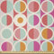 ABAKUHAUS Pastell Stoff als Meterware, Retro Bunte Kreise, Microfaser Multi Zweck Dekostoff für Kunsthandwerke, 3M (230x300cm), Mehrfarbig