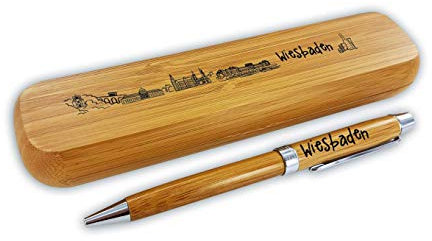 Kugelschreiber-Set Bambus Skyline Wiesbaden