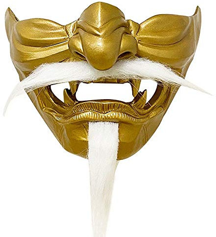 Tsushima Ghost Halbe Gesichtsbedeckung Halbe Gesichtsschutz Spielcharakter Samurai Jin Sakai Cosplay Requisiten für Anime Ausstellung & Themenparty & Bühnenperformance & Halloween